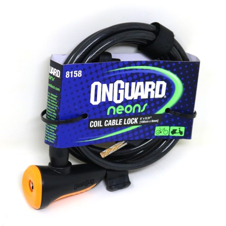 Candado OnGuard Llave Espiral NS Coil 180cm X 8mm Naranjo