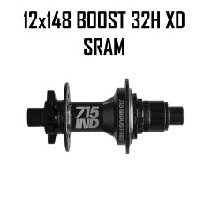 Maza Trasera 715IND ULTRA 6-hole J-Bend 12x148 BOOST 32H SRAM XD Black