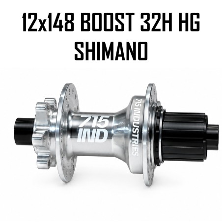 Maza Trasera 715IND ULTRA 6-hole J-Bend 12x148 BOOST 32H HG Silver
