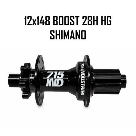 Maza Trasera 715IND ULTRA 6-hole J-Bend 12x148 BOOST 28H HG Black