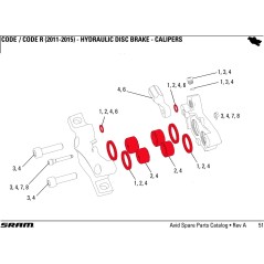 Pistones SRAM Caliper Freno Code R Guide RE 15-16mm