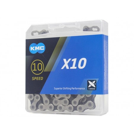 Cadena KMC X10 SILVER/BLACK 10V