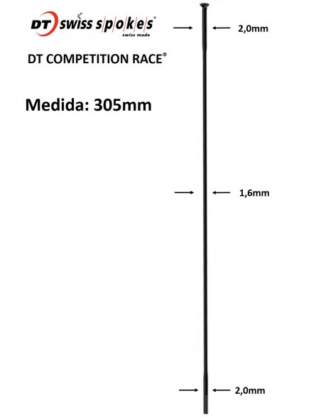 Rayos DT SWISS COMPETITION RACE 305mm Recto