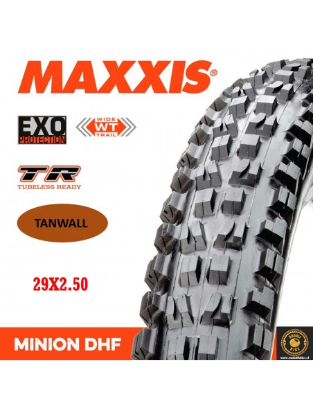 Neumático Maxxis MINION DHF EXO/TR/TANWALL 29x2.50