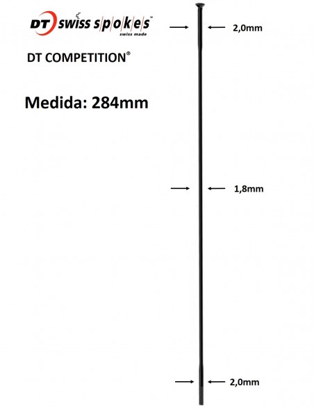 Rayos DT SWISS COMPETITION 284mm Recto